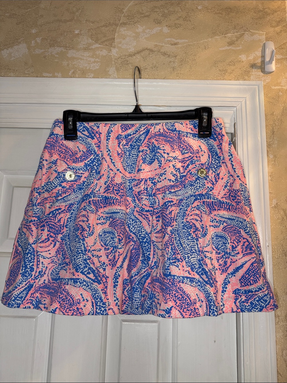 Lilly Pulitzer Pink & Blue Printed A-Line Women's Skort